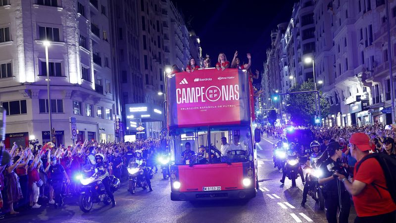 Spain’s victorious Women’s World Cup stars receive royal welcome on return to Madrid