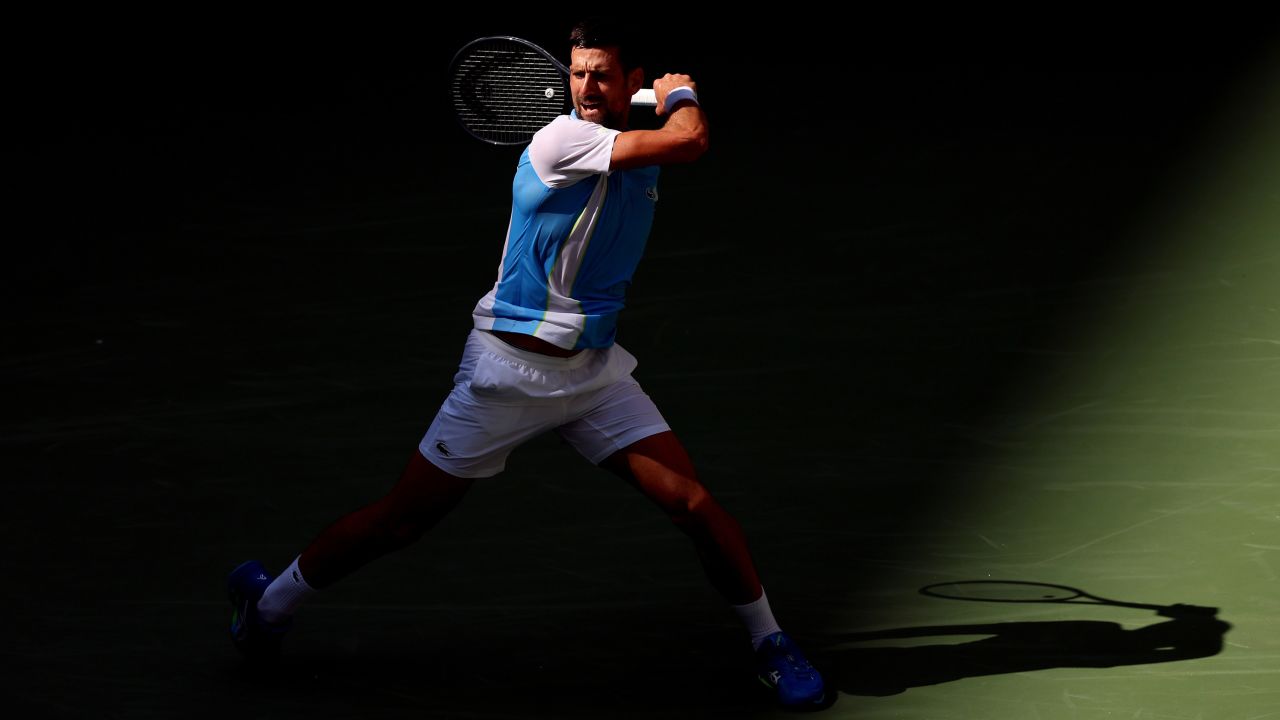 NEW YORK, NEW YORK - AUGUST 30:  Novak Djokovic of Serbia returns a shot against Bernabe Zapata Miralles of Spain during their Men's Singles Second Round match on Day Two of the 2023 US Open at the USTA Billie Jean King National Tennis Center on August 30, 2023 in the Flushing neighborhood of the Queens borough of New York City. (Photo by Clive Brunskill/Getty Images)