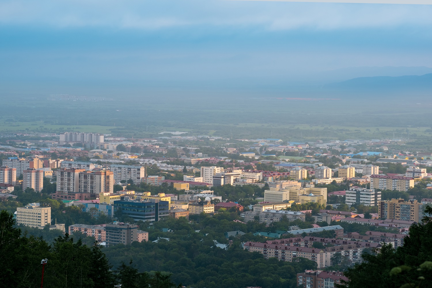 A view of Yuzhno-Sakhalinsk, Russia, from Mount Bolshevik.