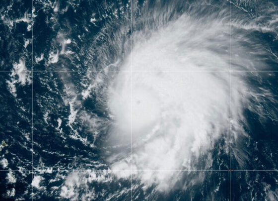 A satellite image of Hurricane Lee.