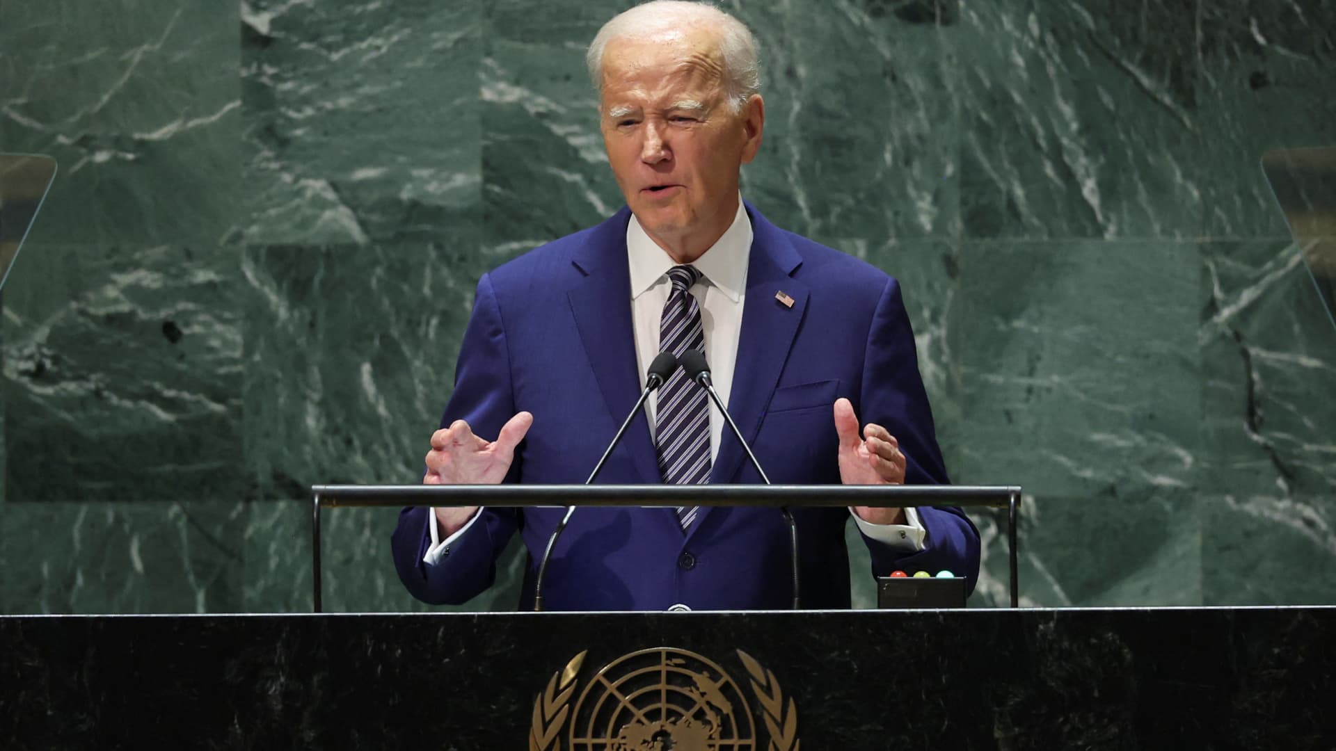 Biden in United Nations address urges leaders to back Ukraine as consistent with charter