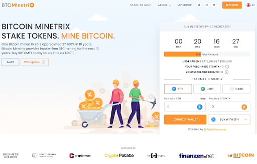 Bitcoin Minetrix Website