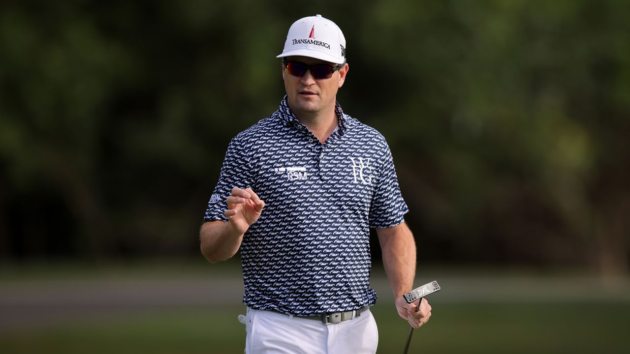 AVONDALE, LOUISIANA - APRIL 19: Zach Johnson reacts during the pro-am prior to the Zurich Classic of New Orleans at TPC Louisiana on April 19, 2023 in Avondale, Louisiana. (Photo by Jonathan Bachman/Getty Images)