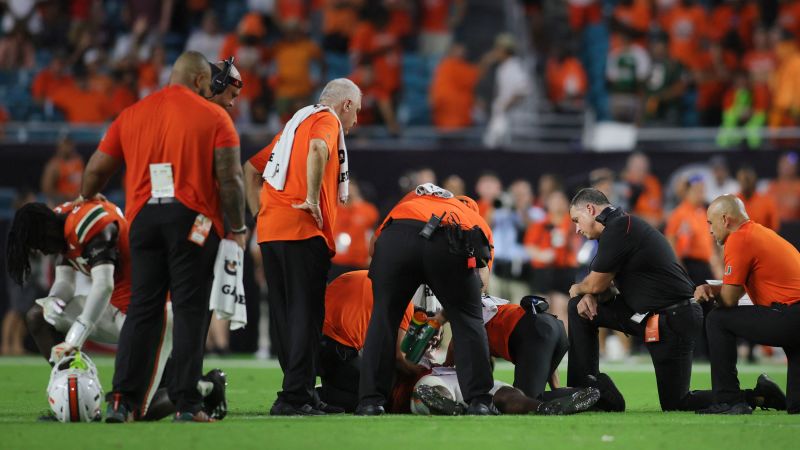 Miami Hurricanes safety Kamren Kinchens injured and carted off field during game against Texas A&M