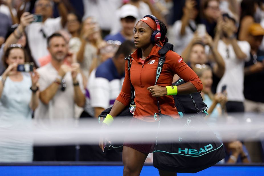 Gauff is introduced ahead of the match.