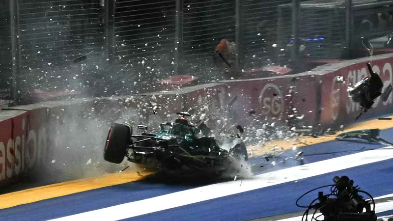 Formula One driver Lance Stroll suffers huge crash during Singapore GP qualifying