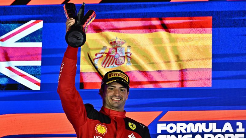 Red Bull fail to win a race for the first time this year as Ferrari’s Carlos Sainz takes victory at Singapore Grand Prix