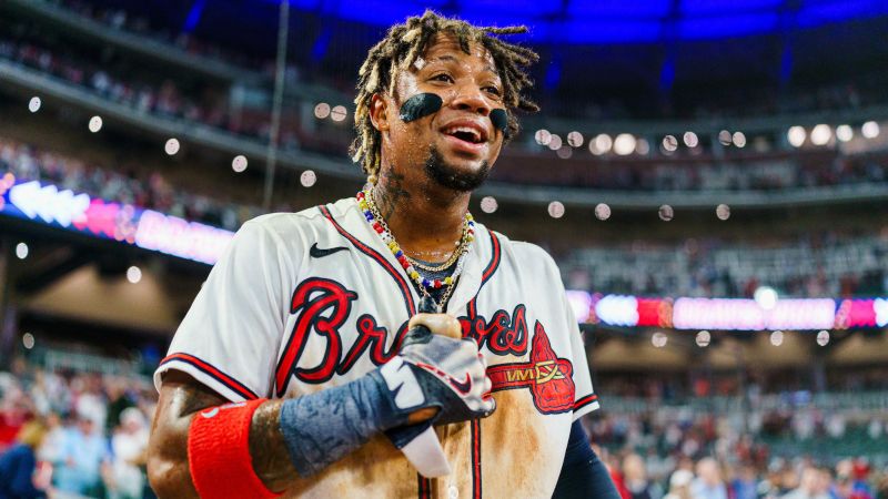 Atlanta Braves slugger Ronald Acuña Jr. becomes the first player in MLB history to join the 40-70 club