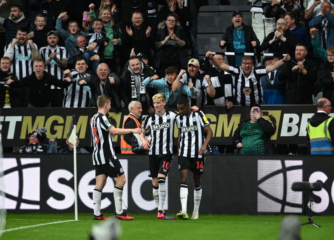 NEWCASTLE UPON TYNE, ENGLAND - SEPTEMBER 27: The Carabao Cup third round match between Newcastle United and Manchester City at St.James' Park on September 27, 2023 in Newcastle upon Tyne, England. (Photo by Serena Taylor/Newcastle United via Getty Images)