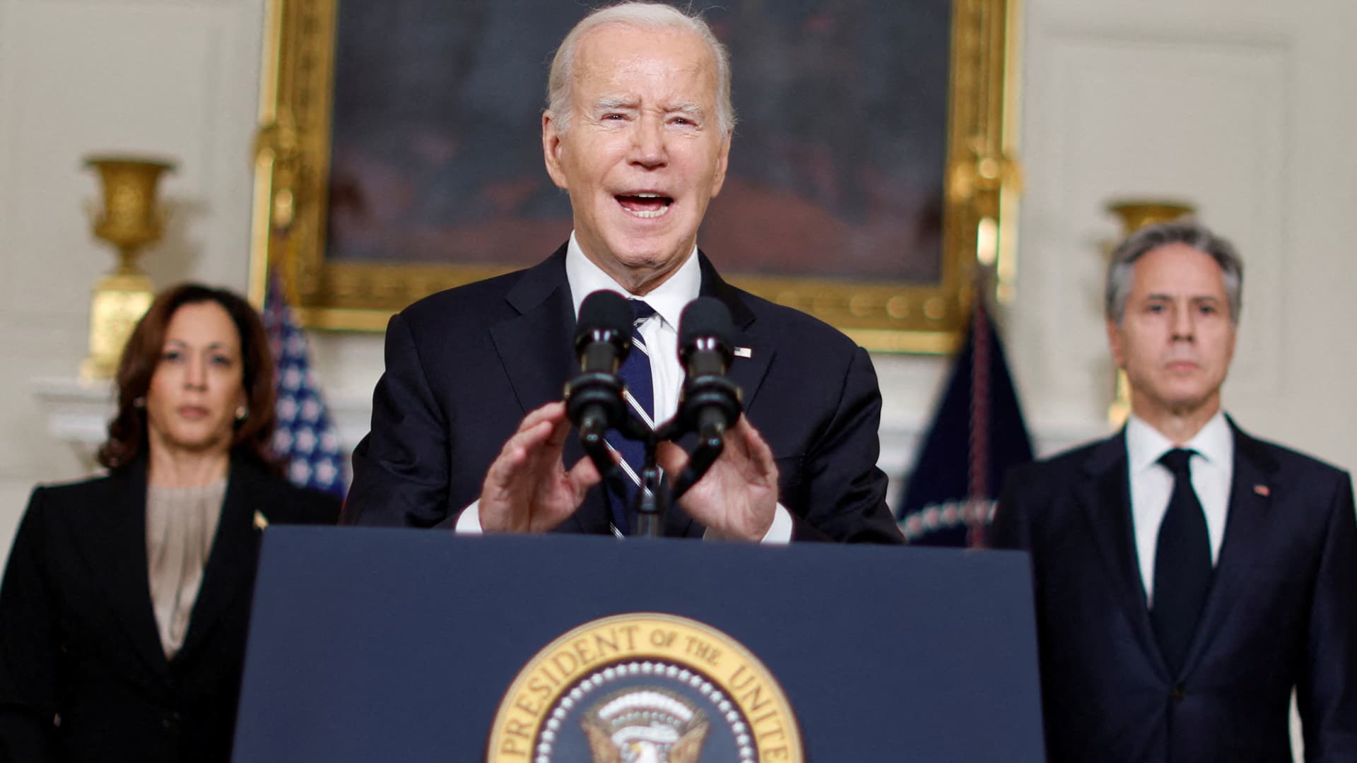 Biden condemns ‘terror and bloodshed’ by Hamas, says the U.S. will continue to support Israel