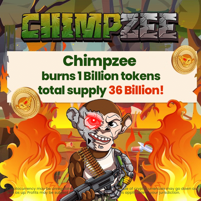 Chimpzee Burns 1 Billion More CHMPZ Tokens, New Raise Goal Announced