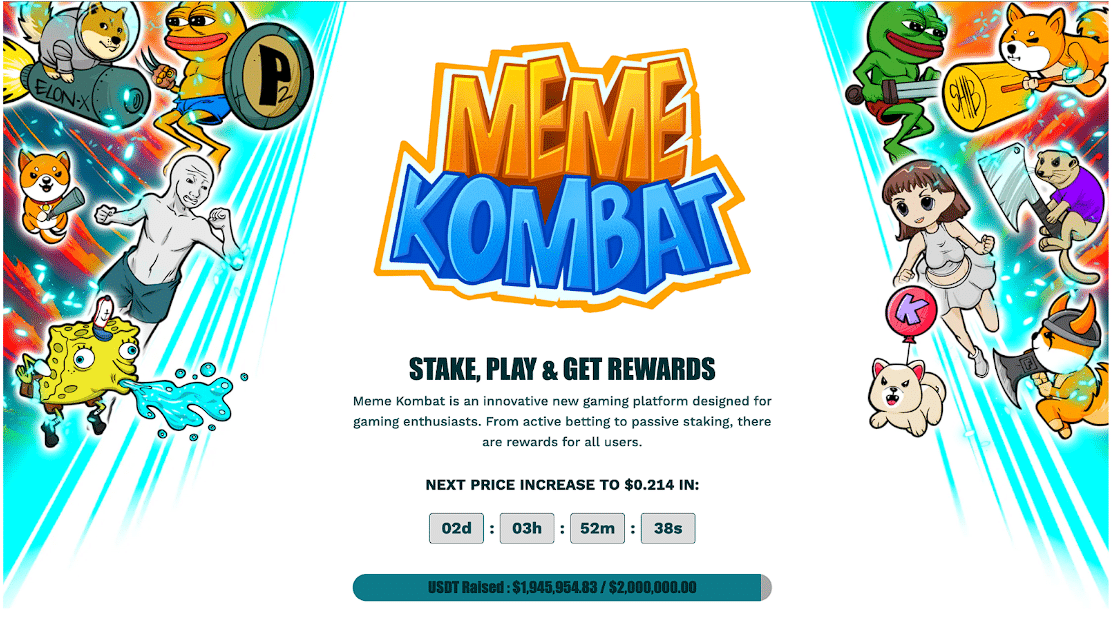 Next Pepe Coin is Here as Meme Kombat Raises $1.94m From Traders For New GameFi ICO – $10,000 Giveaway at $2m Milestone