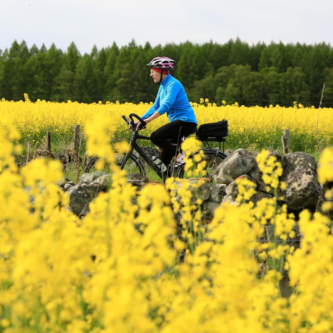 DO NOT USE UNTIL PERMISSION IS GRANTED + CLEARED WITH RACI -- Mavis Paterson is seen more than halfway through her 1000-mile Round Scotland Cycle to raise money for Macmillan Cancer Support. Mavis is cycling in memory of her three adult children.