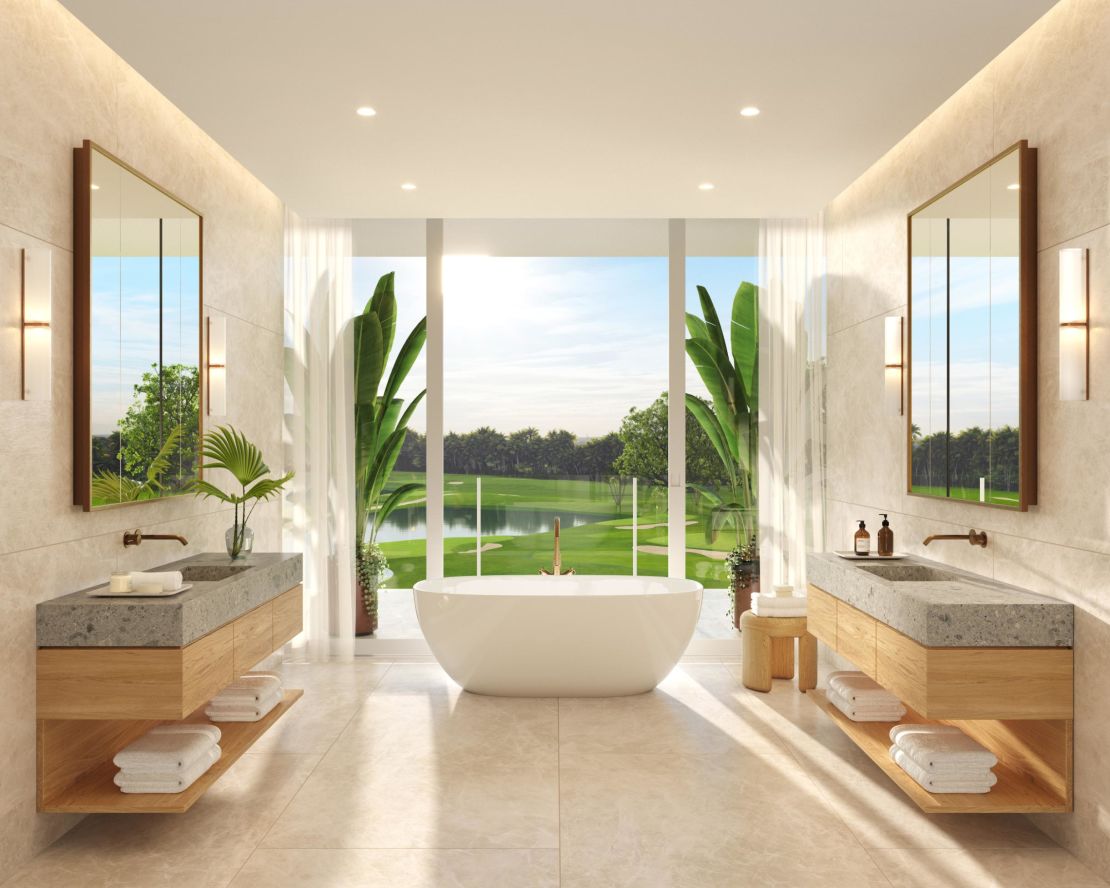 Residences look out over the golf course, as shown in this rendering.