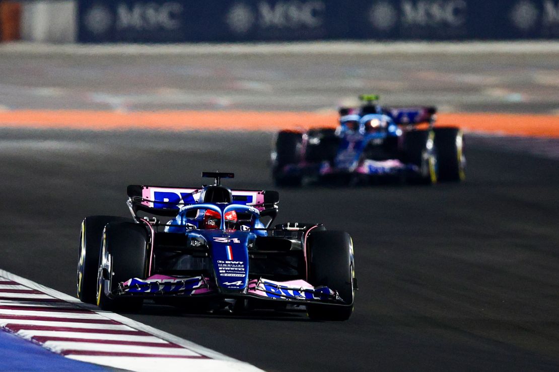 LUSAIL CITY, QATAR - OCTOBER 08: Esteban Ocon of France driving the (31) Alpine F1 A523 Renault on track during the F1 Grand Prix of Qatar at Lusail International Circuit on October 08, 2023 in Lusail City, Qatar. (Photo by Clive Rose/Getty Images)