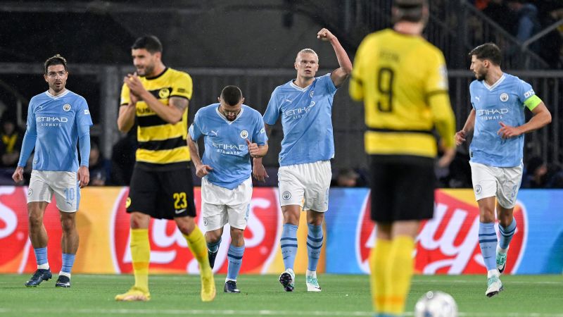 Erling Haaland gets on back on track in the Champions League as Manchester City defeats BSC Young Boys 3-1