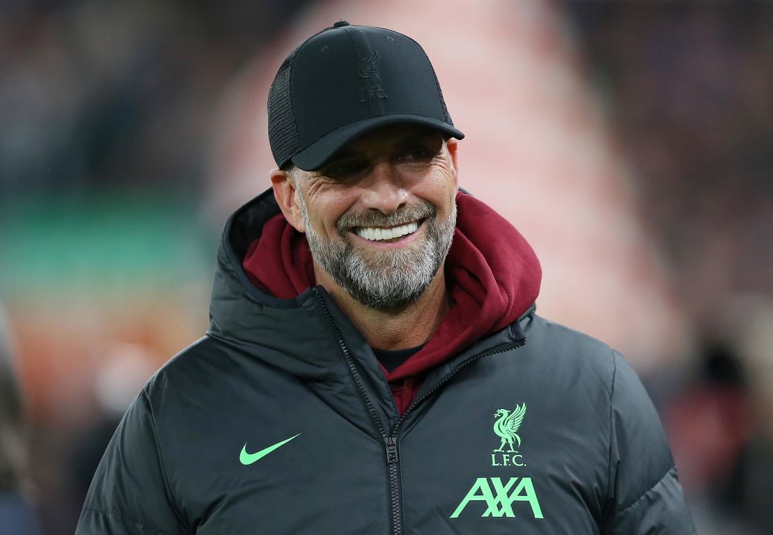 LIVERPOOL, ENGLAND - OCTOBER 26: Jurgen Klopp Manager of Liverpool during the UEFA Europa League 2023/24 match between Liverpool FC and Toulouse FC at Anfield on October 26, 2023 in Liverpool, England. (Photo by MB Media/Getty Images)