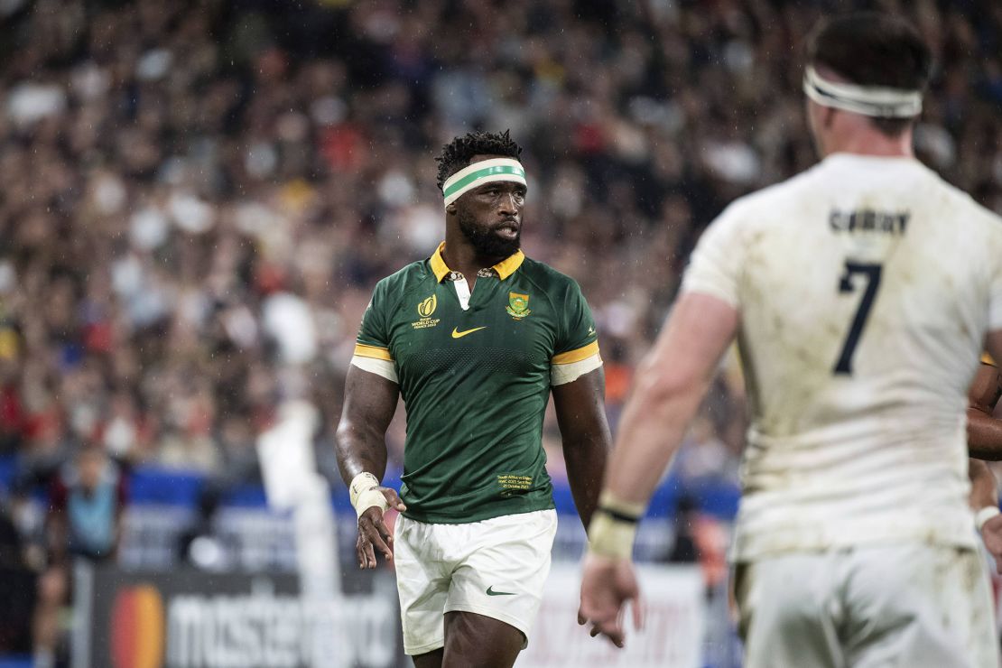 SIYA KOLISI. Match England v South of Africa, semi Final 2 of the Rugby World Cup 2023 RWC23, Stade de France. Satursday, October 21,2023.//ACCORSINIJEANNE_ENGRSA.0017/Credit:JEANNE ACCORSINI/SIPA/2310220529 (Sipa via AP Images)