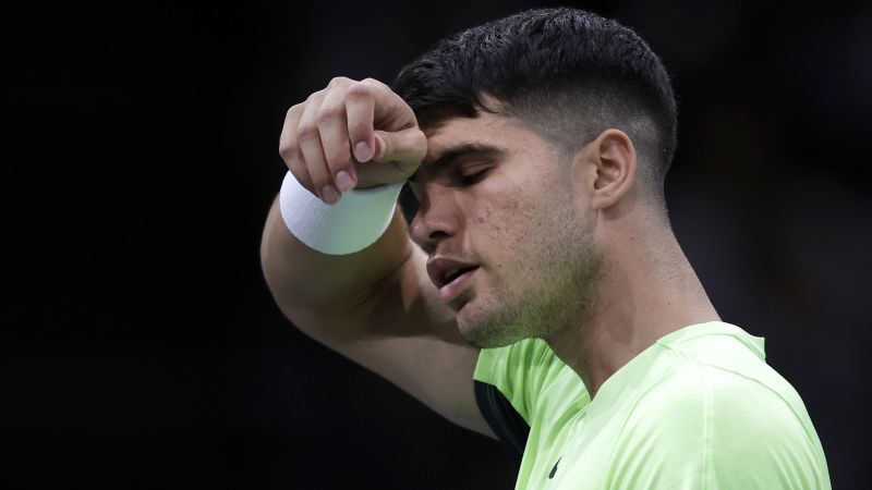 World No. 2 Carlos Alcaraz suffers shock defeat to Russia’s Roman Safiullin at Paris Masters