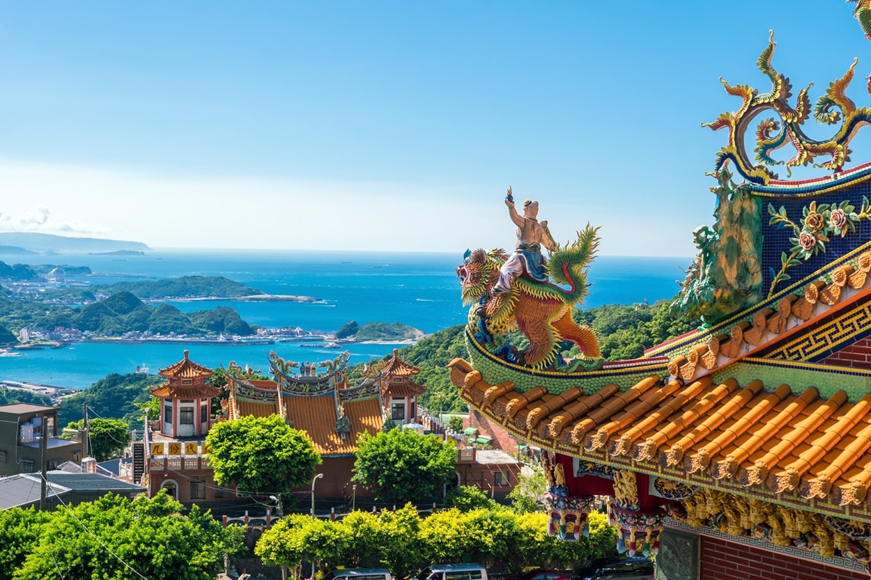 A temple in Jiufen Old Street, Taipei, Taiwan.