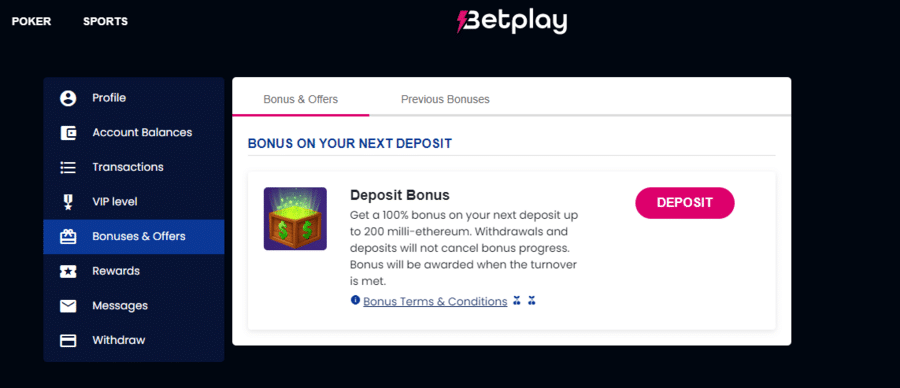 Betplay deposit bonus