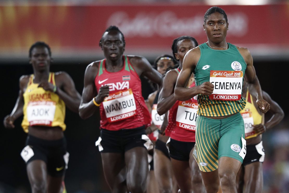 Caster Semenya (right) is a two-time Olympic 800m champion.