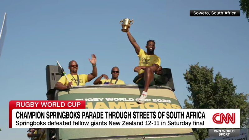 Champion Springboks parade through streets of South Africa