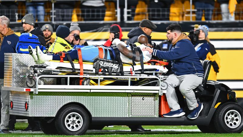 Titans receiver Treylon Burks is ‘alert’ and ‘moving’ after being stretchered off the field as Tennessee loses to Steelers