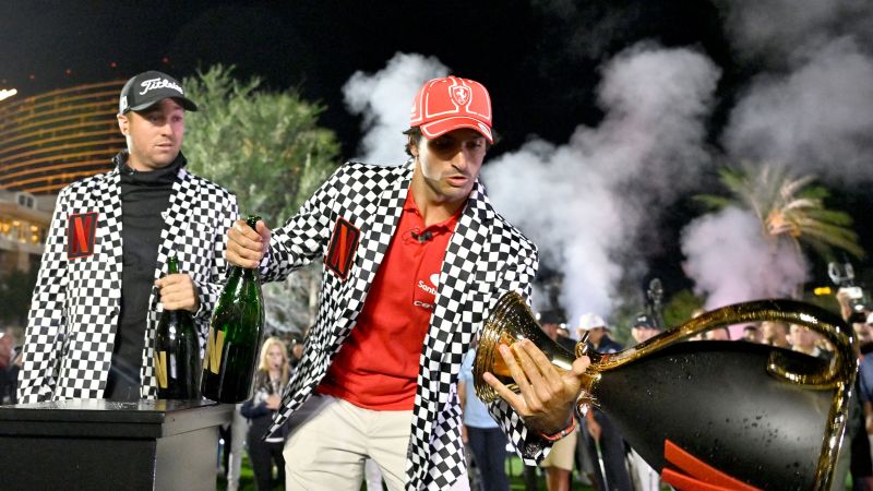 Carlos Sainz wins inaugural Netflix Cup – and immediately smashes it