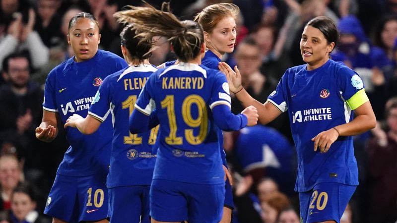 Sam Kerr nets hat-trick as she captains Chelsea Women to a 4-1 Champions League win against Paris FC Féminines