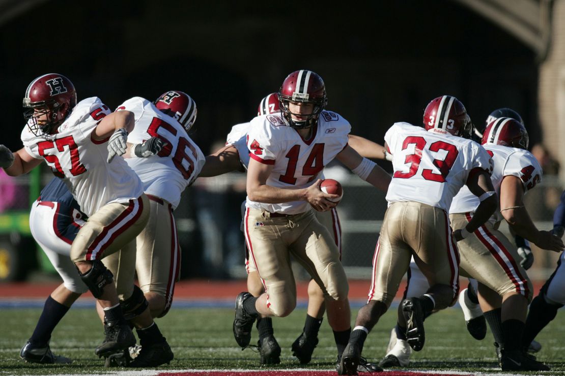 UNITED STATES - NOVEMBER 13:  Coll, Football: Harvard QB Ryan Fitzpatrick (14) in action vs Penn, Philadelphia, PA 11/13/2004  (Photo by Chuck Solomon/Sports Illustrated via Getty Images)  (SetNumber: X72239 TK1)