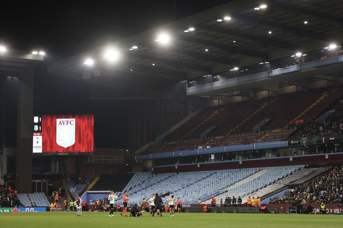 Thursday's match was played in front of an empty away end in Villa Park.