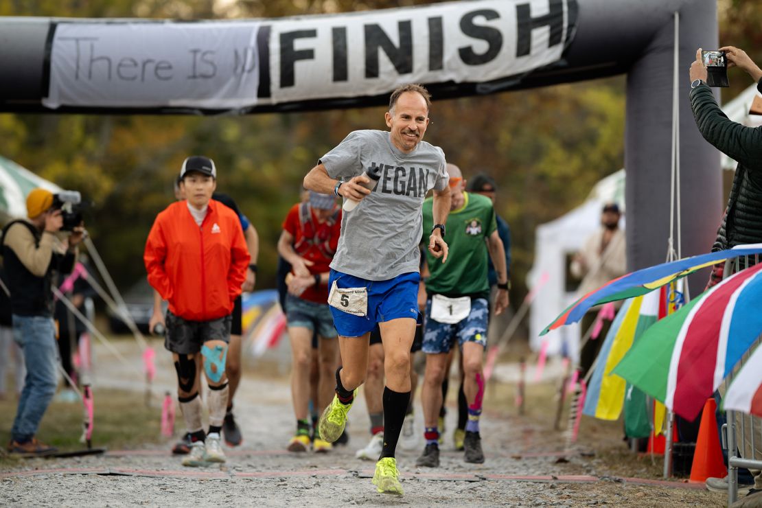 Lewis sets off for another lap at Big's Backyard Ultra in Bell Buckle, Tennessee.