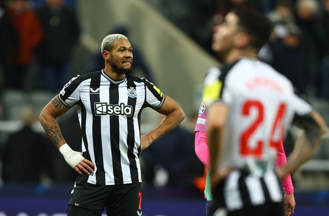 Soccer Football - Champions League - Group F - Newcastle United v AC Milan - St James Park, Newcastle, Britain - December 13, 2023
Newcastle United's Joelinton looks dejected after the match REUTERS/Molly Darlington