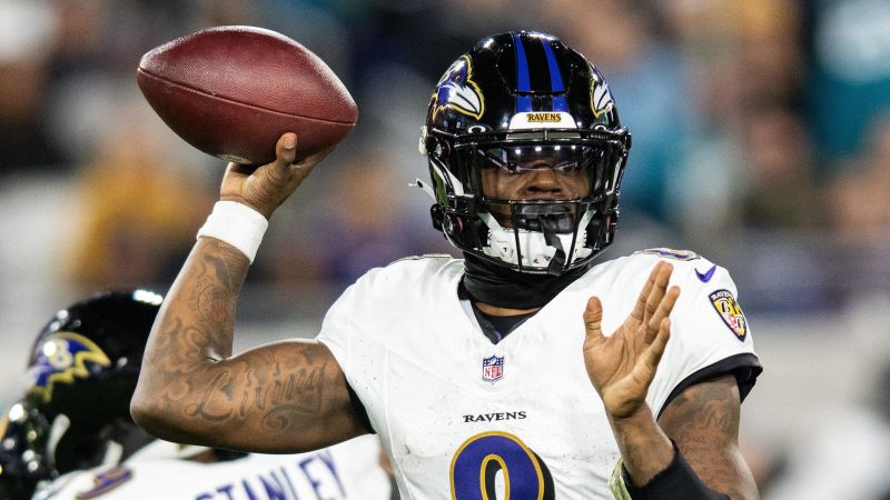 Baltimore Ravens clinch first AFC playoff spot with victory over Jacksonville Jaguars as Lamar Jackson shines