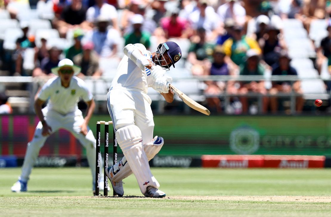 Cricket - Second Test - South Africa v India - Newlands Cricket Ground, Cape Town, South Africa - January 4, 2024
India's Yashasvi Jaiswal in action REUTERS/Esa Alexander