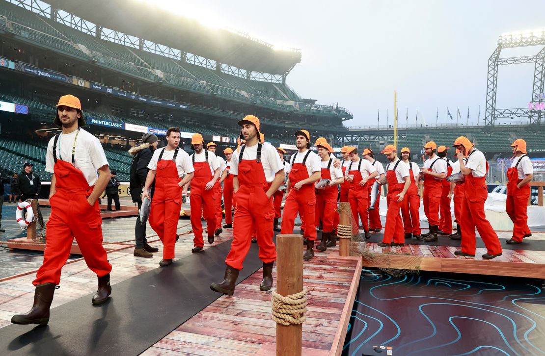 The Seattle Kraken arrived dressed as fisherman.