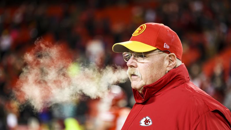 Kansas City Chiefs defeat Miami Dolphins in conditions so cold that head coach Andy Reid’s mustache freezes