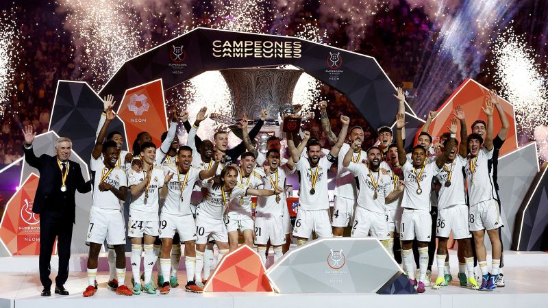 Vinícius Jr. scores first-half hat-trick as Real Madrid dominates Barcelona to win Spanish Super Cup