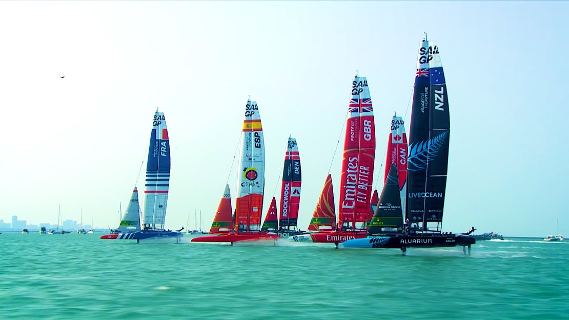 SailGP's F50 catamarans on the water