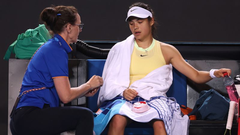 Emma Raducanu out of Australian Open after suffering with apparent illness during defeat