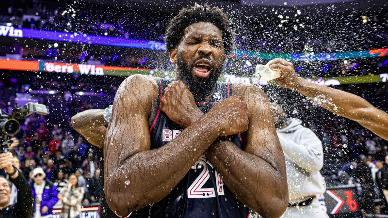 Joel Embiid erupts for career-high 70 points, breaking 76ers franchise record in 133-123 win over Spurs