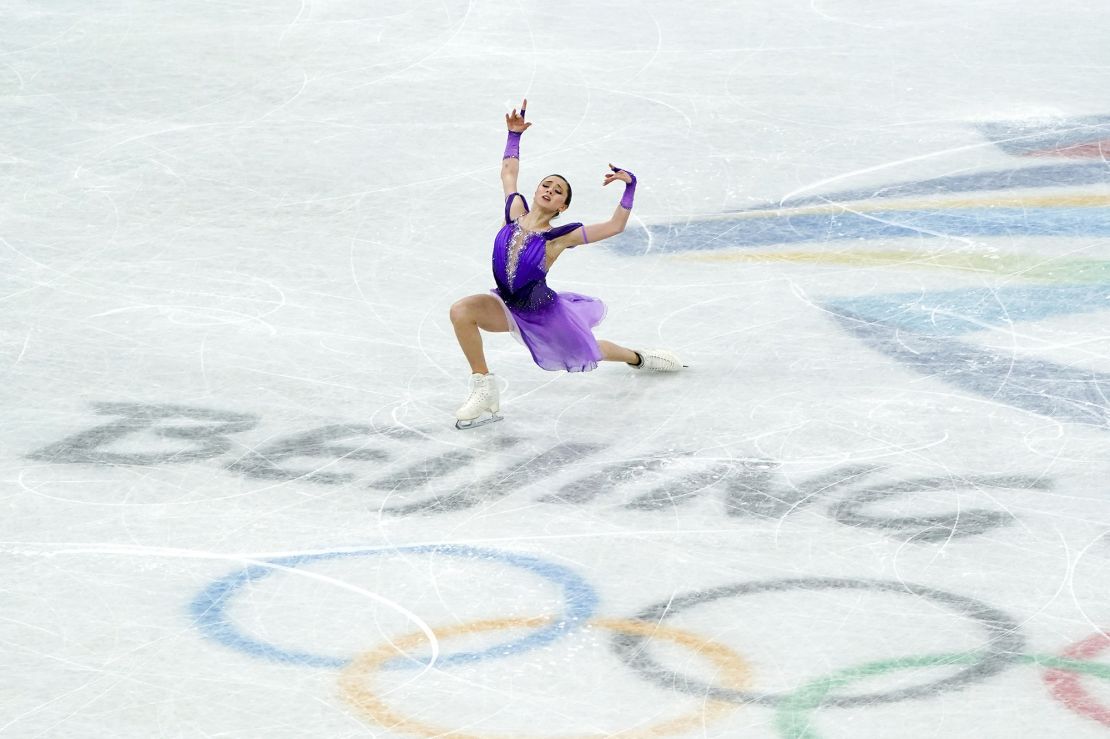 File photo dated 15-02-2022 of Kamila Valieva. A four-year doping ban has been imposed on Russian figure skater Kamila Valieva, with her results at the 2022 Winter Olympics disqualified. News that Valieva had tested positive for a banned substance, trimetazidine, during the Russian national championships in December 2021 emerged during the following year's Winter Games in Beijing. She was 15 years old at the time. Issue date: Monday January 29, 2024. 75190687 (Press Association via AP Images)