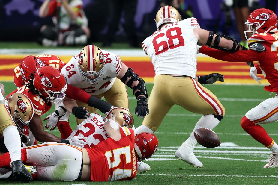 McCaffrey fumbles the ball on the opening drive.