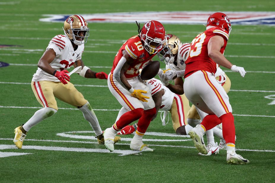 Pacheco fumbles the ball in the second quarter.