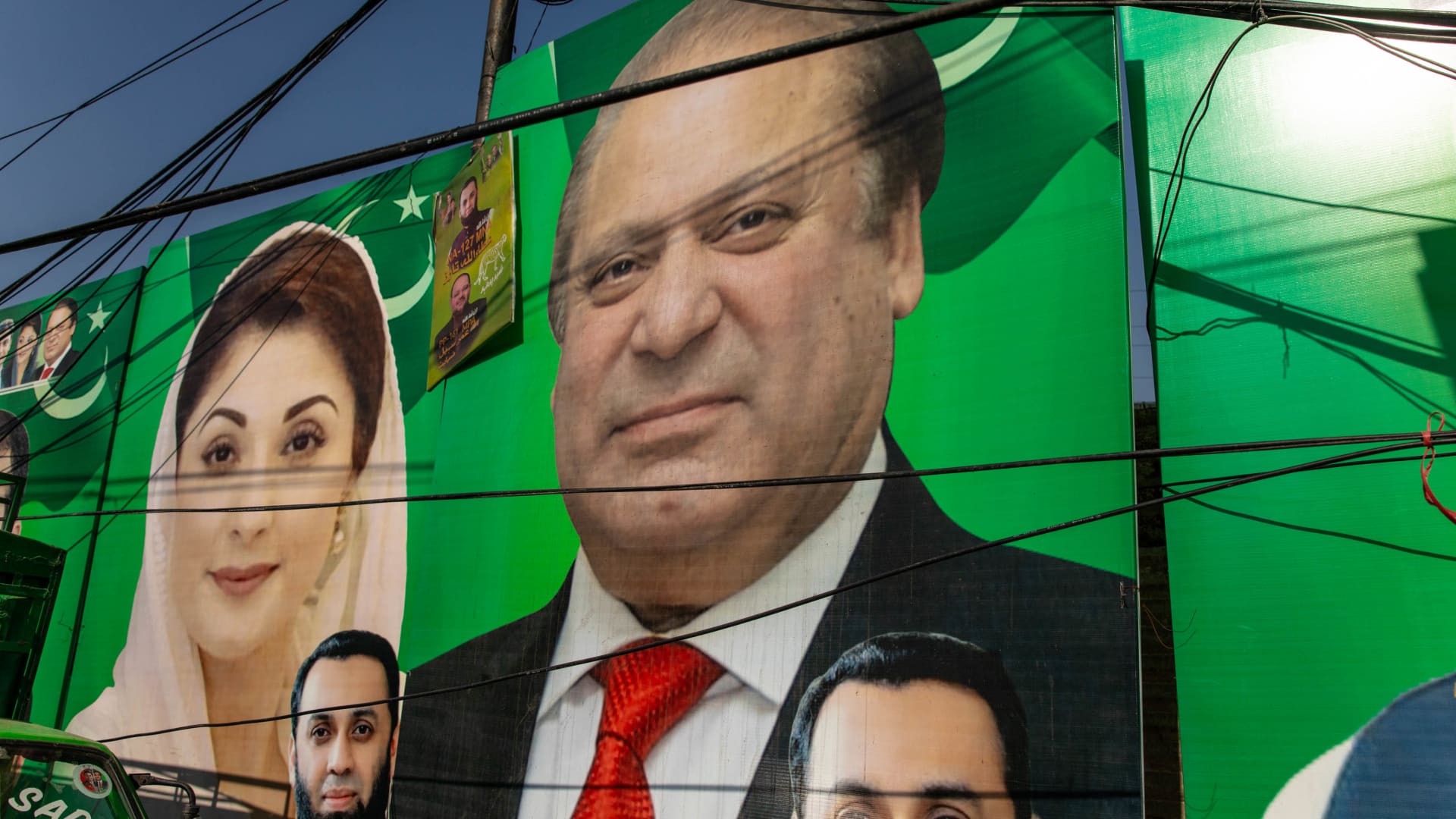 Pakistan’s ex-PM Nawaz Sharif declares victory in fraught election as opponents claim vote-rigging