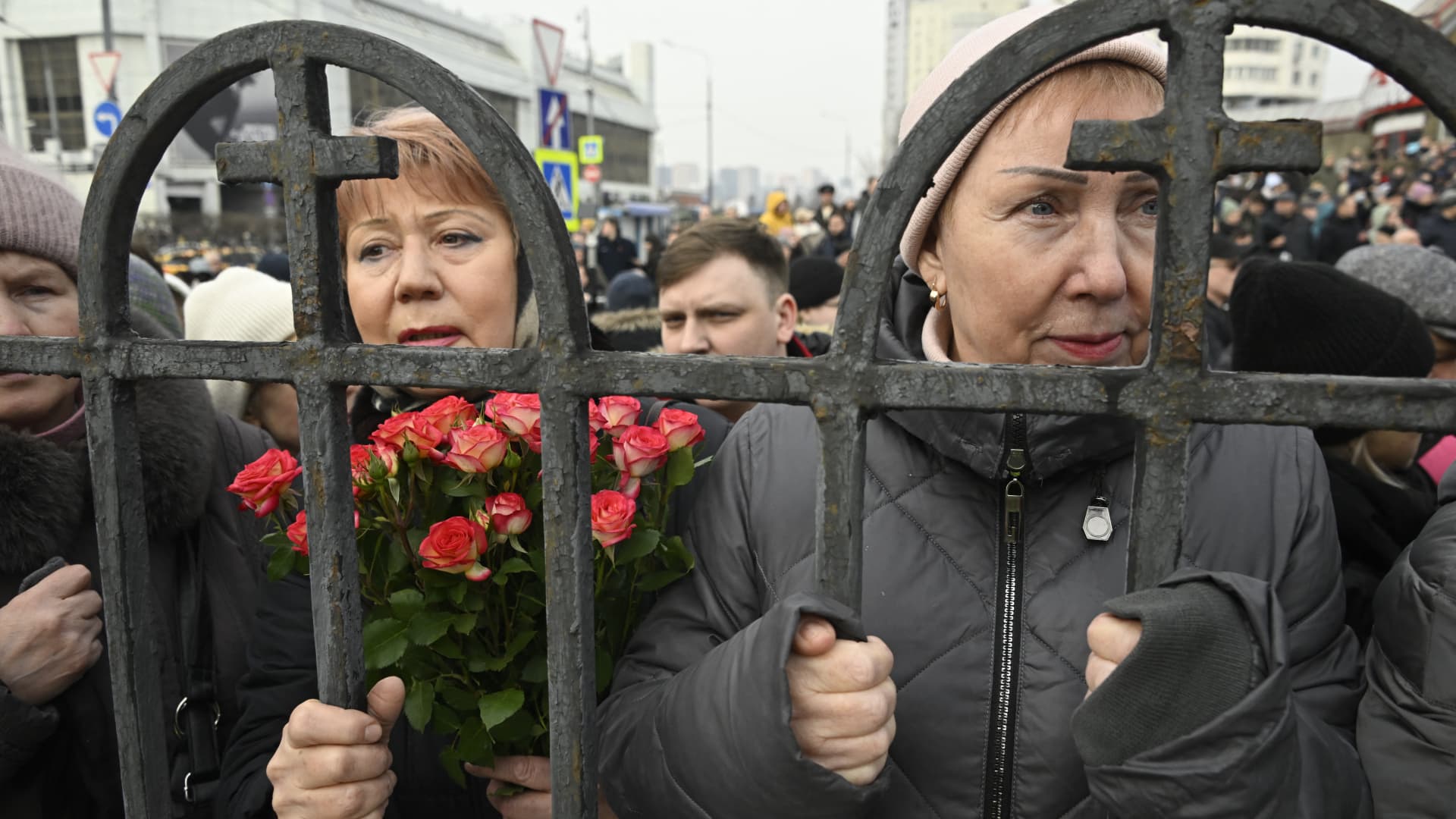 Navalny’s funeral in pictures: Mourners gather in Moscow as riot police contain crowds