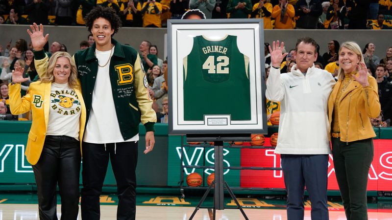 Brittney Griner’s No. 42 jersey officially retired by Baylor women’s basketball