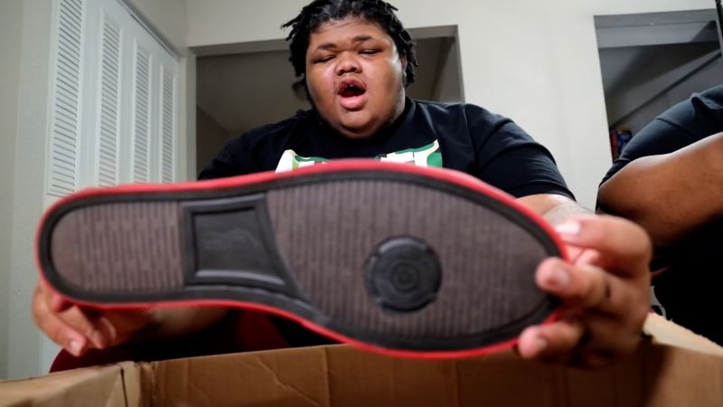 He needed a size 23 shoe. See who helped him find one