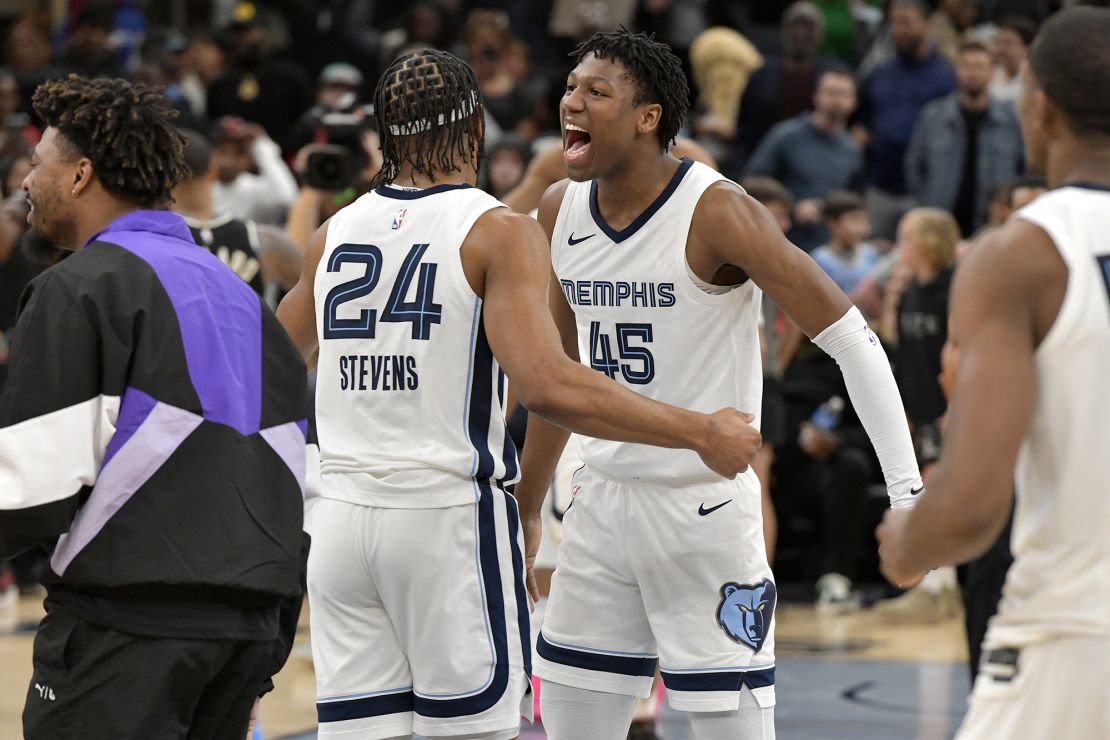 GG Jackson II (R) celebrates with teammate Lamar Stevens.